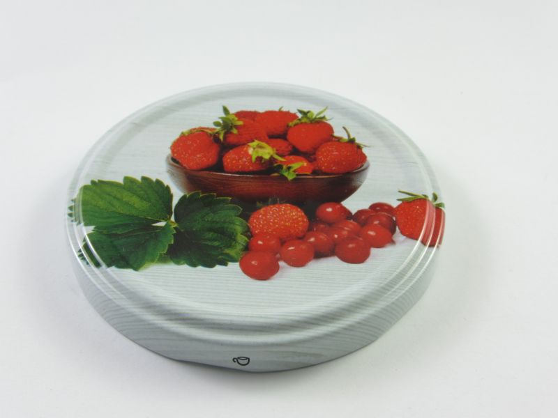 Befőttes üveg tető 82 mm - Epres