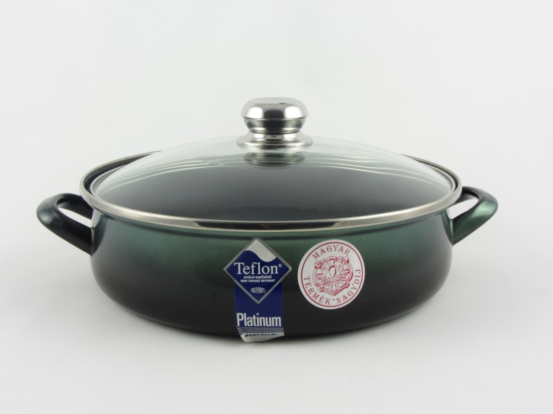 Bonyhádi teflonos Platinum sütőtál fedővel 26 cm 3,25 liter - zöld