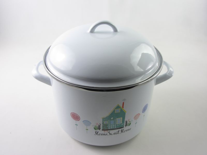 Bonyhádi zománcozott fazék fedővel 7,5 liter 24 cm Alice Sweet Home