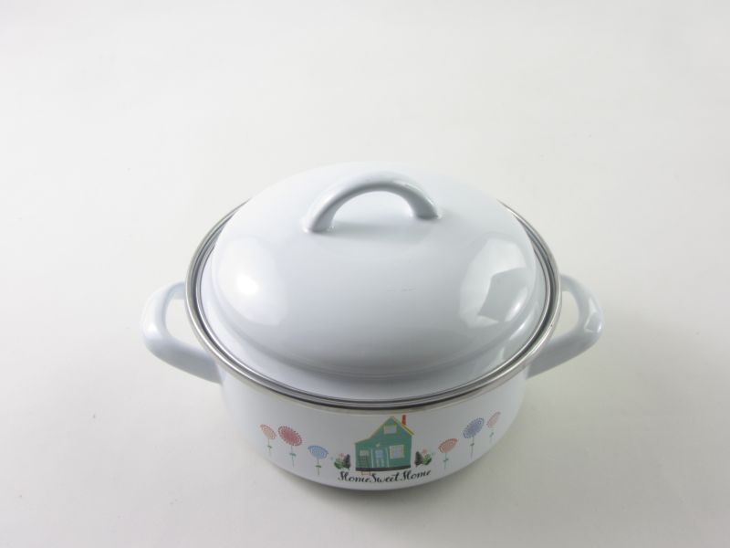 Bonyhádi zománcozott lábas fedővel 1,25 liter 16 cm - Alice Sweet Home