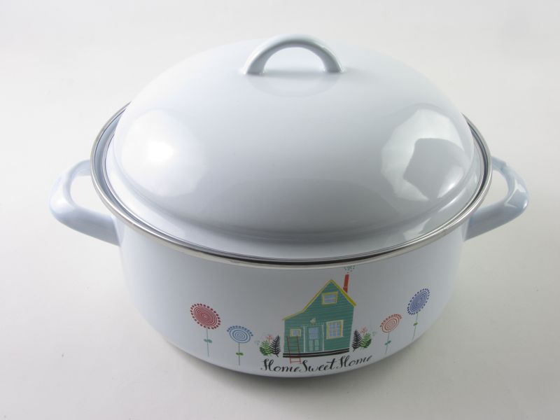 Bonyhádi zománcozott lábas fedővel 3,75 liter 24 cm - Alice Sweet Home