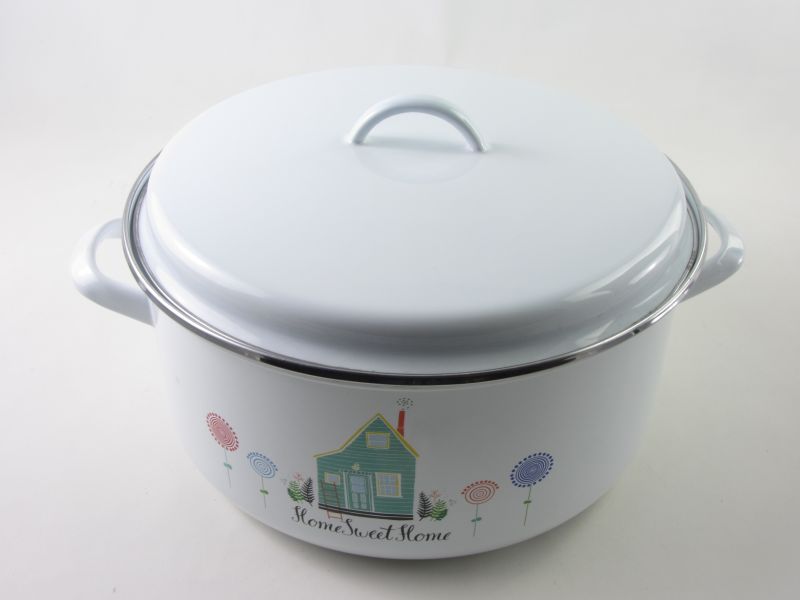 Bonyhádi zománcozott lábas fedővel 8,5 liter 30 cm - Alice Sweet Home