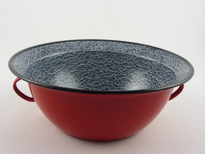 Bonyhádi zománcozott vájling 56 cm 22 liter - piros