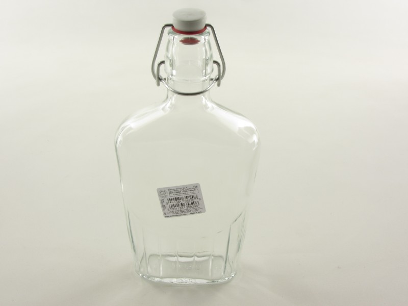Csatos lapos üveg 0,5 liter - Bormioli