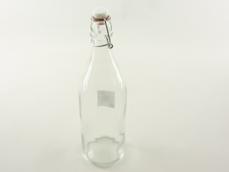 Csatos pálinkás üveg 1 liter - Bormioli Giara (kerek)