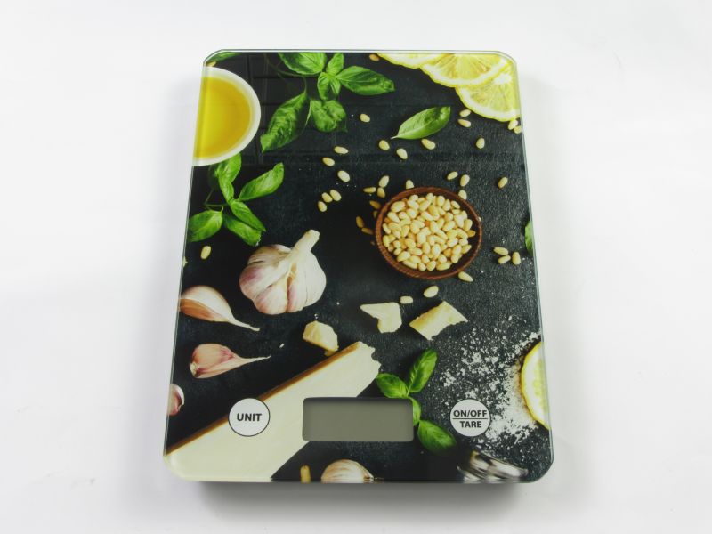 Digitális üveglapos konyhai mérleg 5 kg-os - fűszeres
