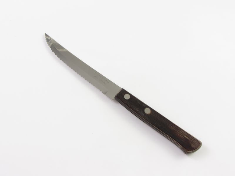 Fanyelű recés steak kés 12 cm - Tramontina Polywood barna nyéllel