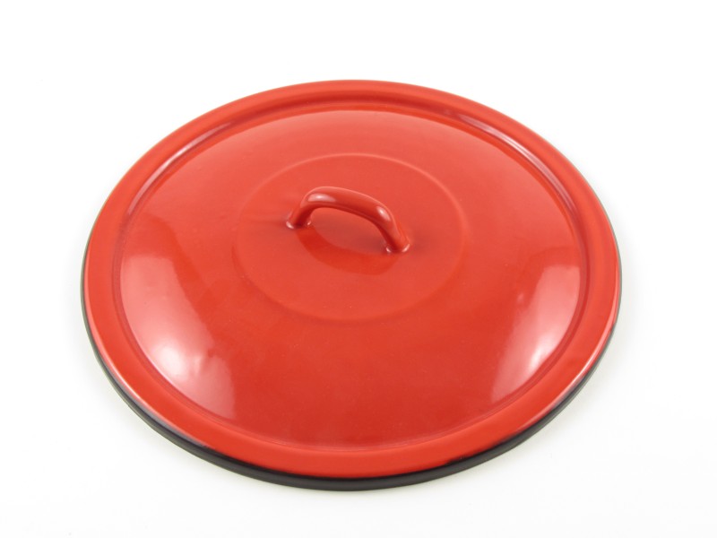 Hagyományos zománcozott fedő 30 cm - piros