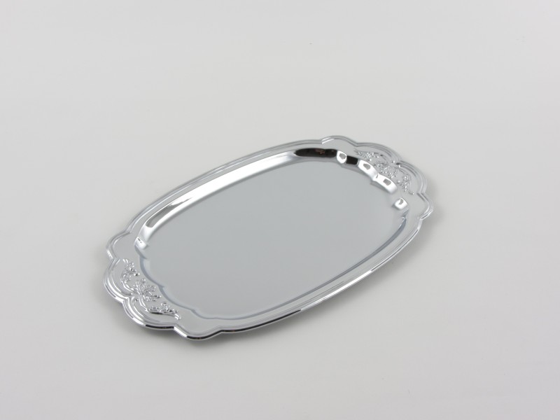 Krómozott ovál tálca 30x17 cm - 661C