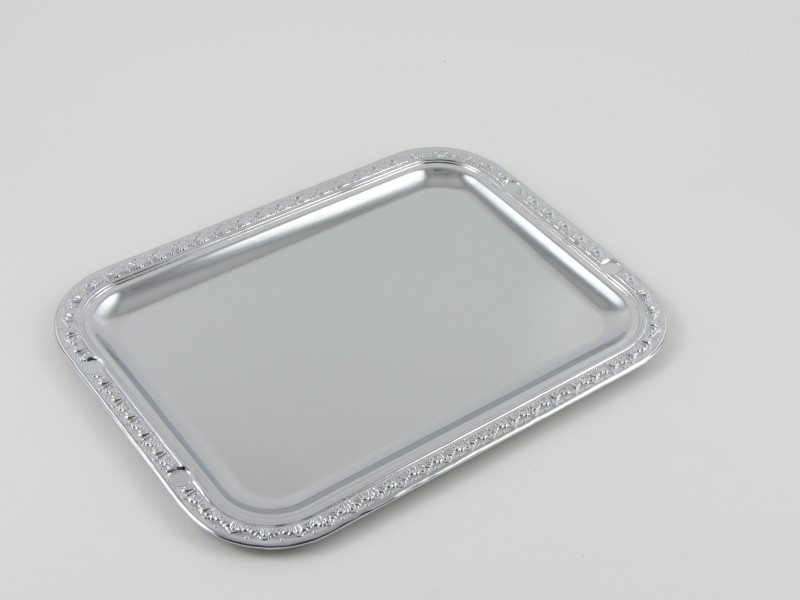 Krómozott szögletes tálca 31x23 cm - 719B