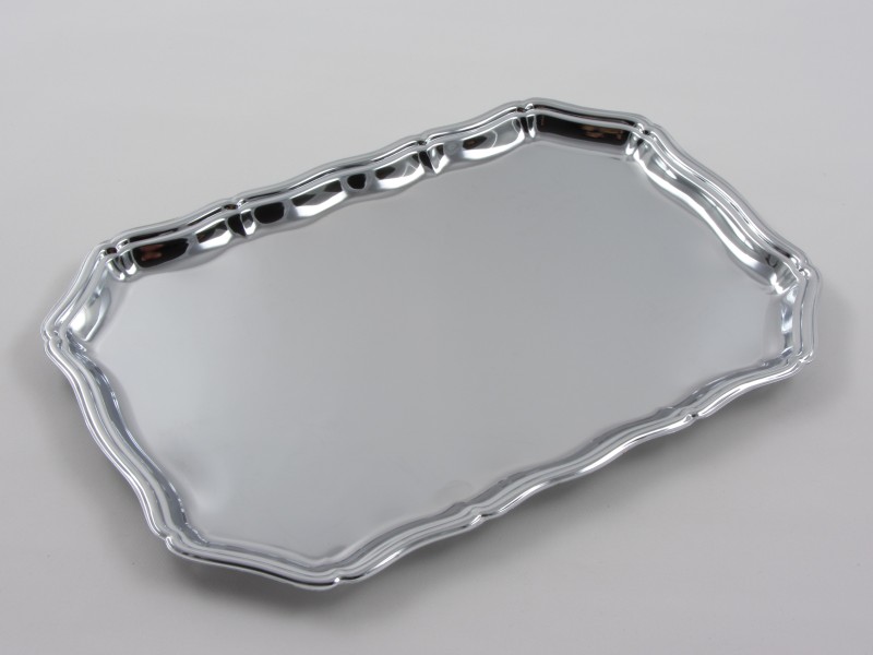 Krómozott szögletes tálca 34x23 cm - 671A
