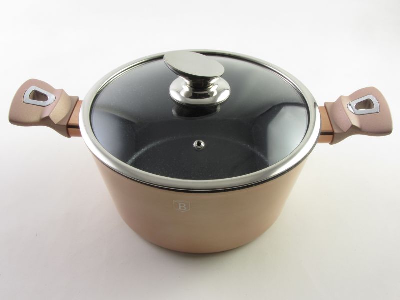 Márvány bevonatos indukciós lábas fedővel 4,1 liter 24 cm Berlinger Haus Rose Gold