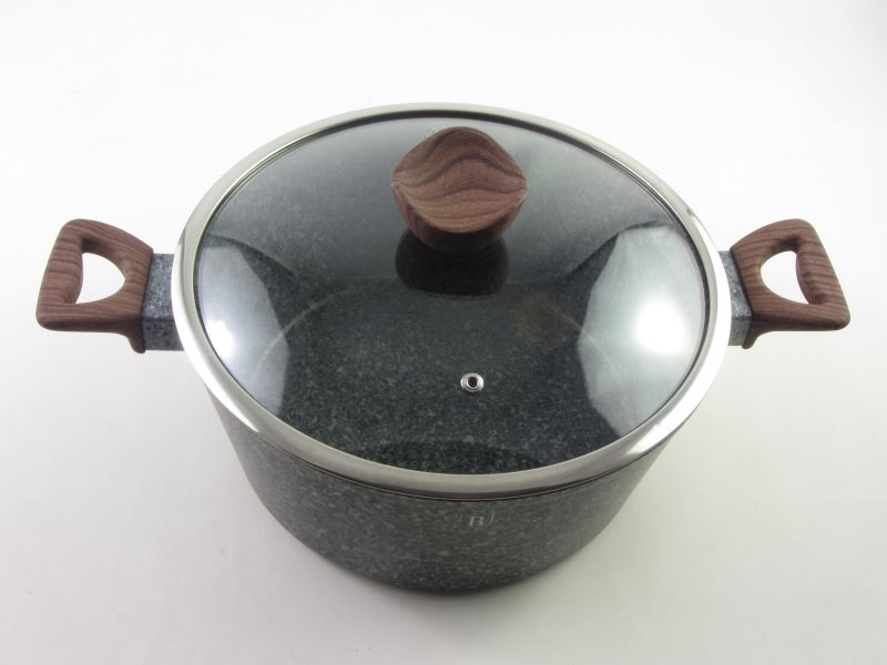 Márvány bevonatos indukciós magas lábas fedővel 6,1 liter 28 cm - Berlinger Haus Forest