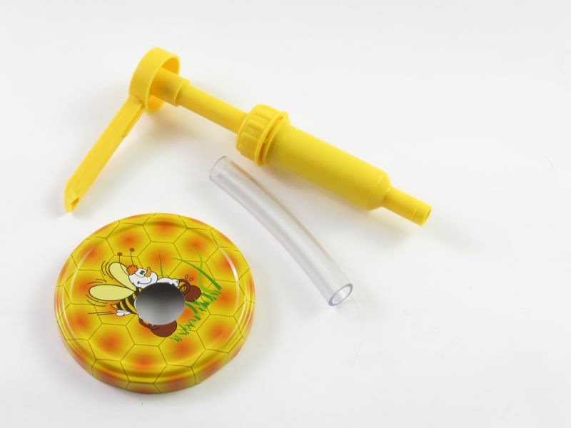 Mézadagoló pumpa (mézpumpa) fém normál tetővel