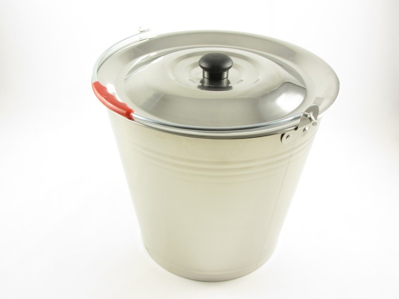 Rozsdamentes peremes vödör fedővel 14 liter - Orion