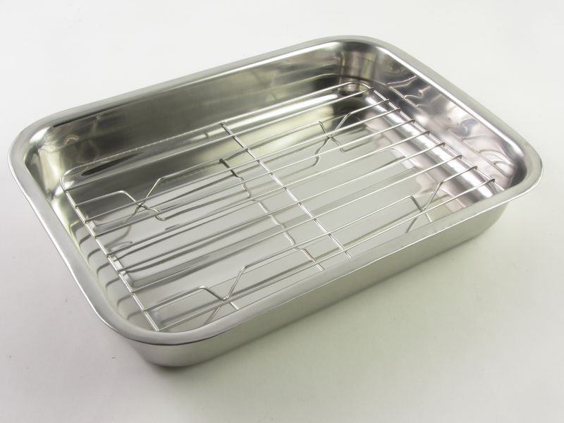 Rozsdamentes tepsi ráccsal 36x25,5 cm - Happy Cooking