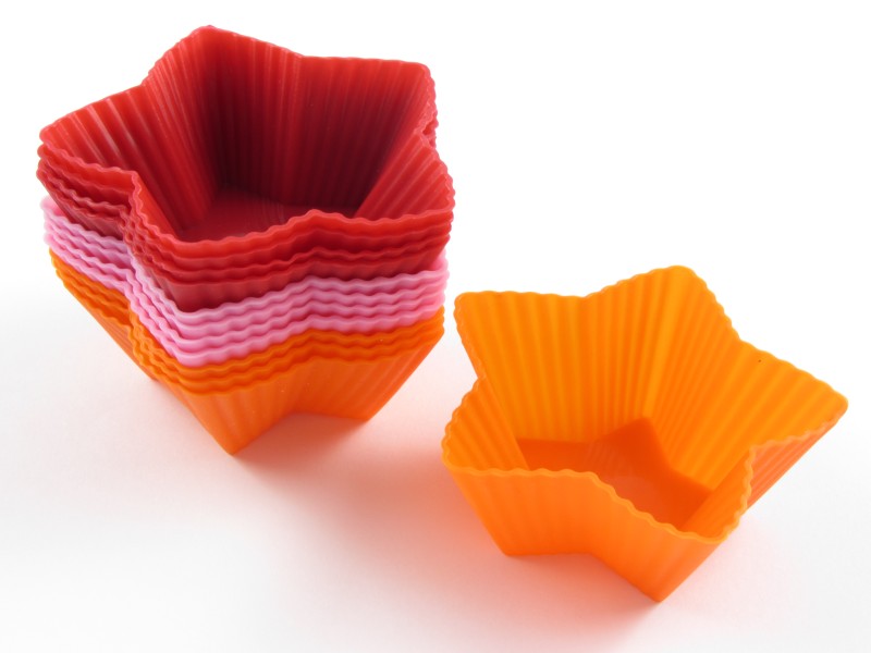 Szilikon muffin sütő forma - csillag (12 db-os) - Sandic