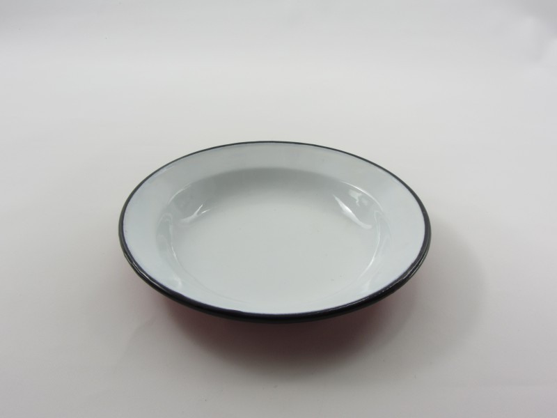 Zománcozott lapostányér 22 cm - piros